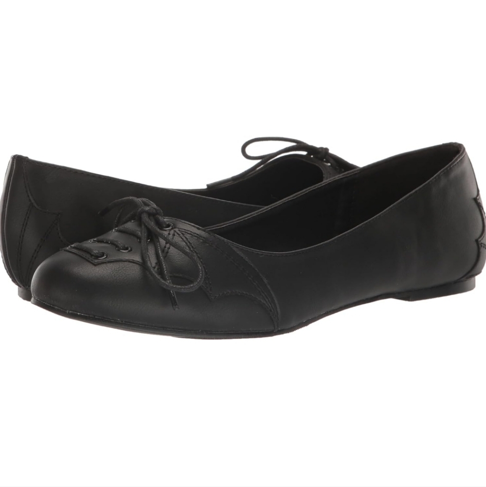 Ellie Black Batty Bat Ballet Flats Size 7